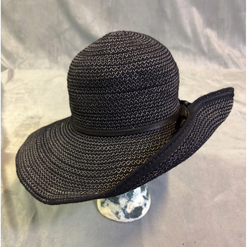 Goorin Bros Womenโ Sun Hat 100% Woven Cotton Black Gray Packable Cloche S
